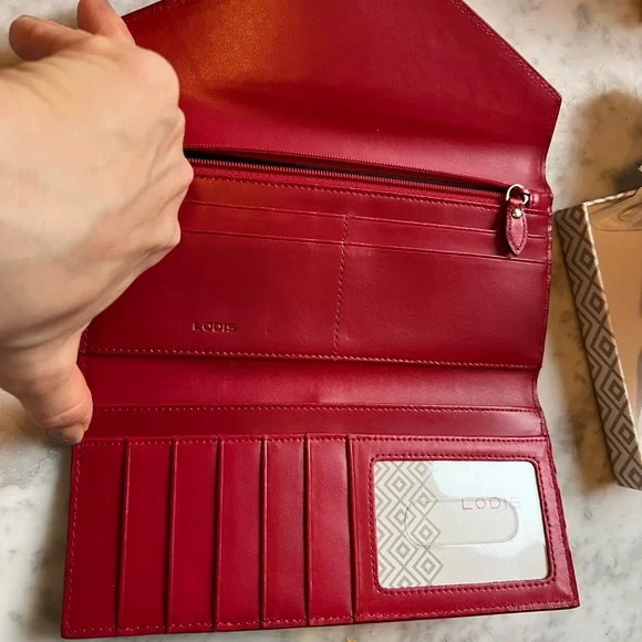 Lodis Black Wallet with Red Accent - Picture 2 of 4